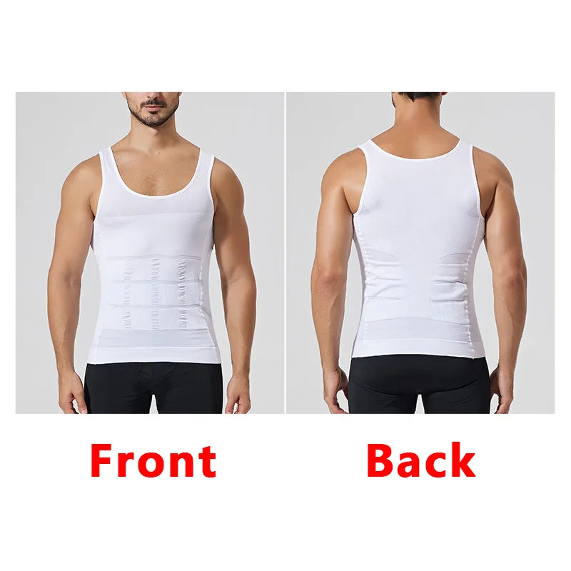 YBFDO Men's Body Shaper Compression Vest – Slimming Seamless Tank Top