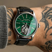 Merkur Men's Tourbillon Watch – Natural Malachite Stone Dial, Sapphire