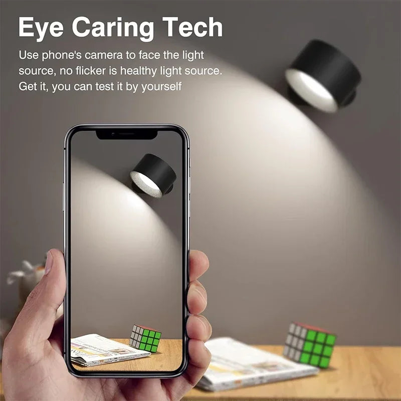 Rechargeable LED Wall Sconces – Dimmable Magnetic Lamps, 360° Rotation