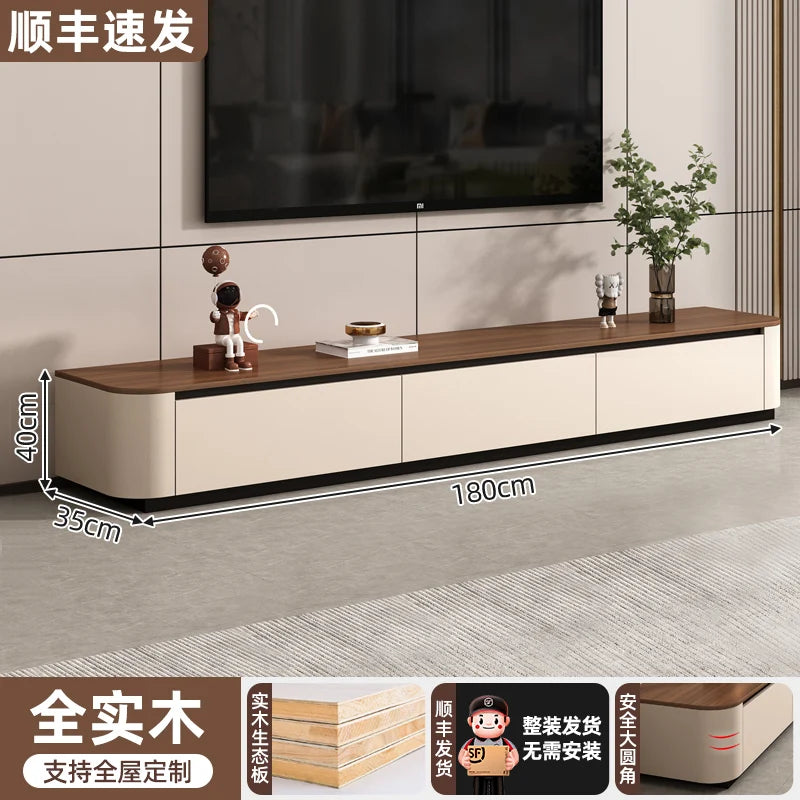 Solid Wood TV Stand — Low Vintage Media Unit, Lengths 1.6m to 3.0m - photo 8