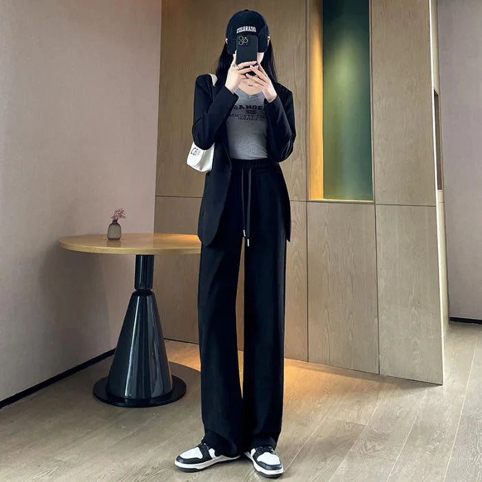 Women's Wide Leg Trousers – High Waist Straight Cut Casual Pants