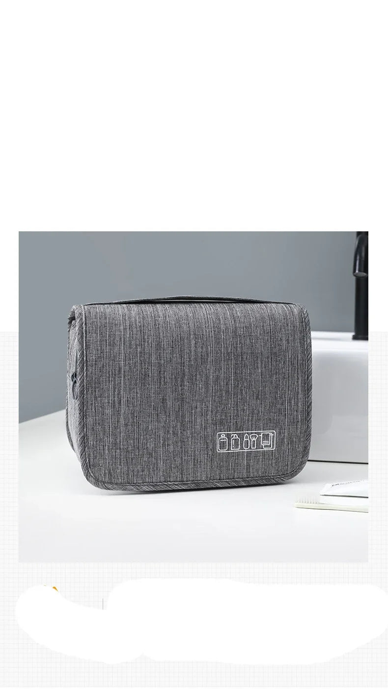 Hanging Travel Wash Bag – Waterproof Toiletries Organiser, Oxford Fabric