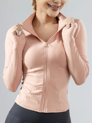 Women's Quick-Dry Pilates Jacket – Lightweight Zip-Up for Gym & Running