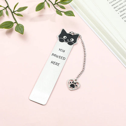 Cartoon cat metal bookmark, cute metal bookmarks with tassel, reading office supplies for cat-loving book lovers