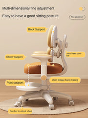 Children's Study Chair to Correct Sitting Posture of Primary School Students can Lift the Seat HomeBackrest Desk Writing Chair