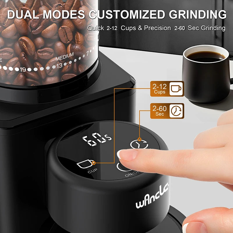 Electric Conical Burr Coffee Grinder – Touchscreen, 25 Grind Settings