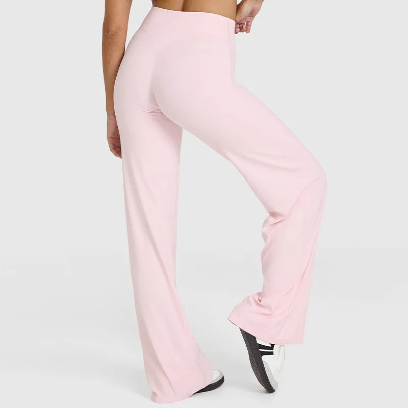 VEQKING Women's High-Waist Yoga Pants – Stretch Straight-Leg Trousers
