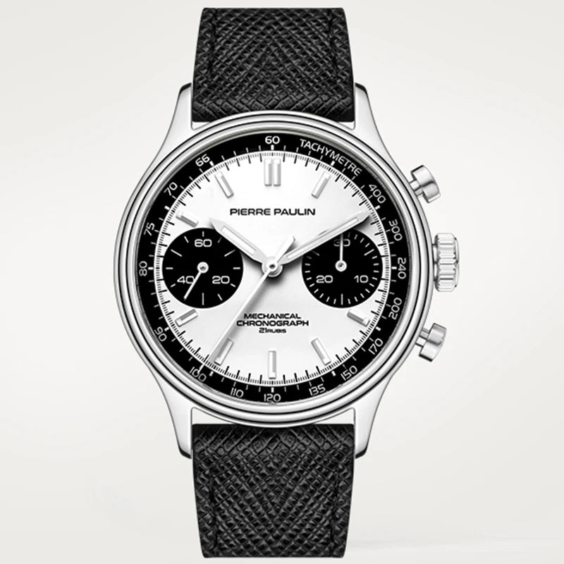 Pierre Paulin Men's Retro Panda Chronograph Watch – Vintage 70s, 38mm