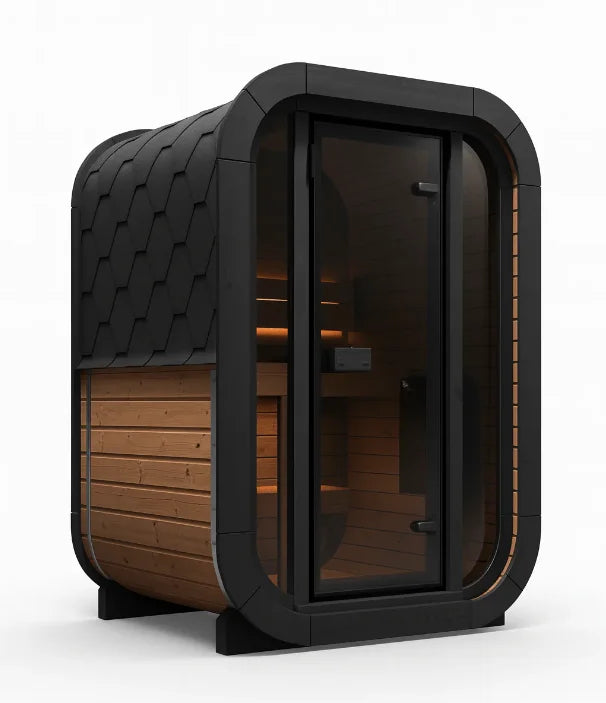 3–4 Person Outdoor Wooden Sauna – Solid Wood Steam Sauna with Wood-Burning Stove