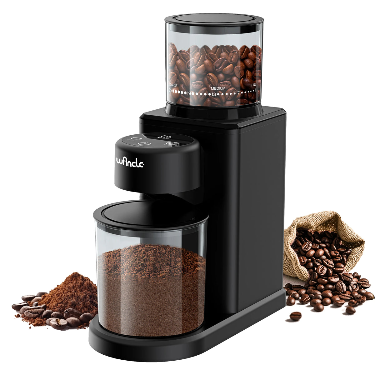 Electric Conical Burr Coffee Grinder – Touchscreen, 25 Grind Settings