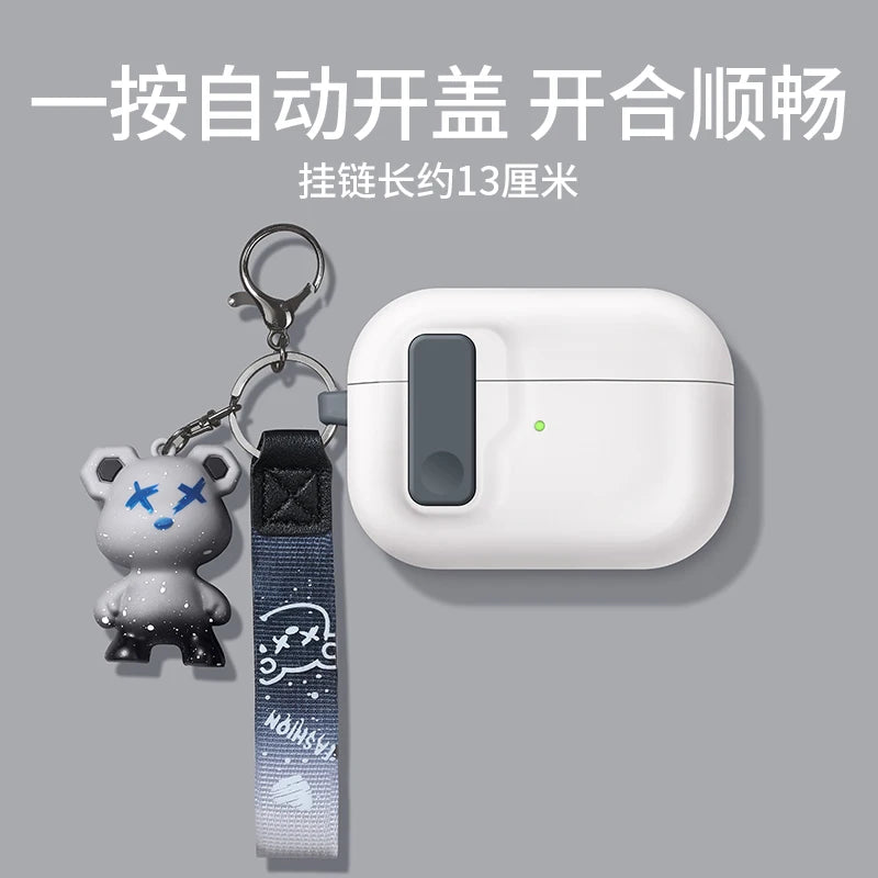 Protective Case For Airpods 4 Cover Luxury Earphone Cover Case For Apple Airpodspro 2 3 1/2 Air Pods Pro Shockproof With Hook﻿