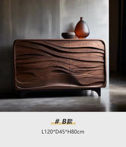 Black Walnut Entrance Cabinet — Nordic Retro Designer Hallway Console