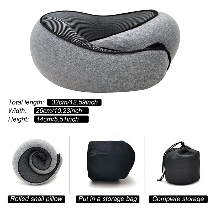 Memory Foam Travel Neck Pillow – U-Shaped, Adjustable & Portable