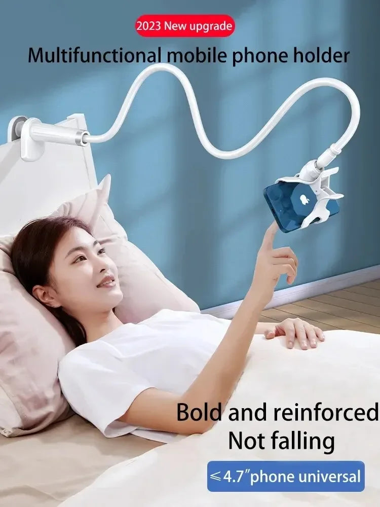 Flexible Bedside Phone Holder – Long Gooseneck Arm, Adjustable Height