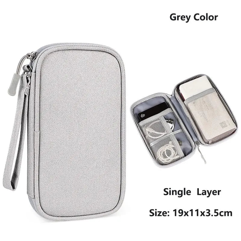 Waterproof Cable Organiser Bag – Travel Case for Chargers & Cords