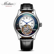 Merkur Men's Tourbillon Watch – Sapphire, Mother of Pearl Dial, 42mm