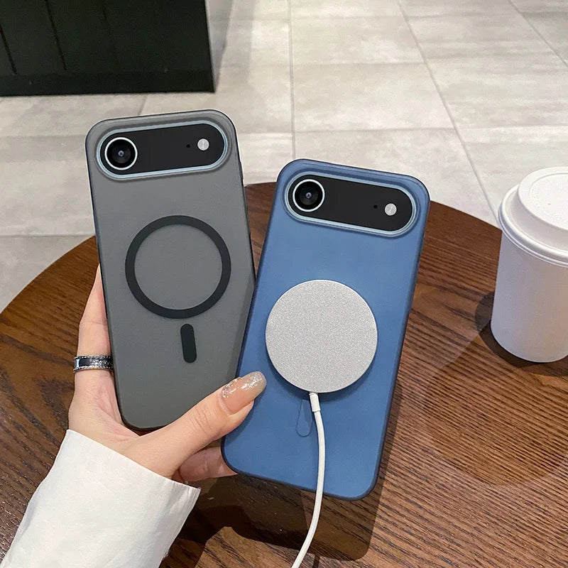 Slim Matte Clear PC Translucent Magnetic For Magsafe Cases For iPhone 17 Air 16 E 15 14 13 12 11 Pro XS Max X XR 7 8 Plus Cover