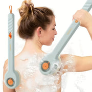 Long-Handle Bath Brush – Soft Liquid-Filled Bristles with Back Scrubber