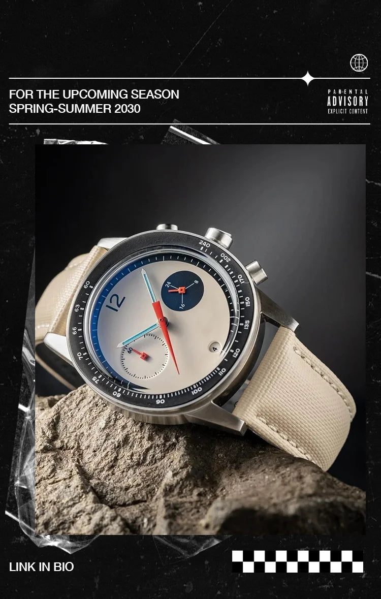 CILOA Quartz Watch with Leather Strap