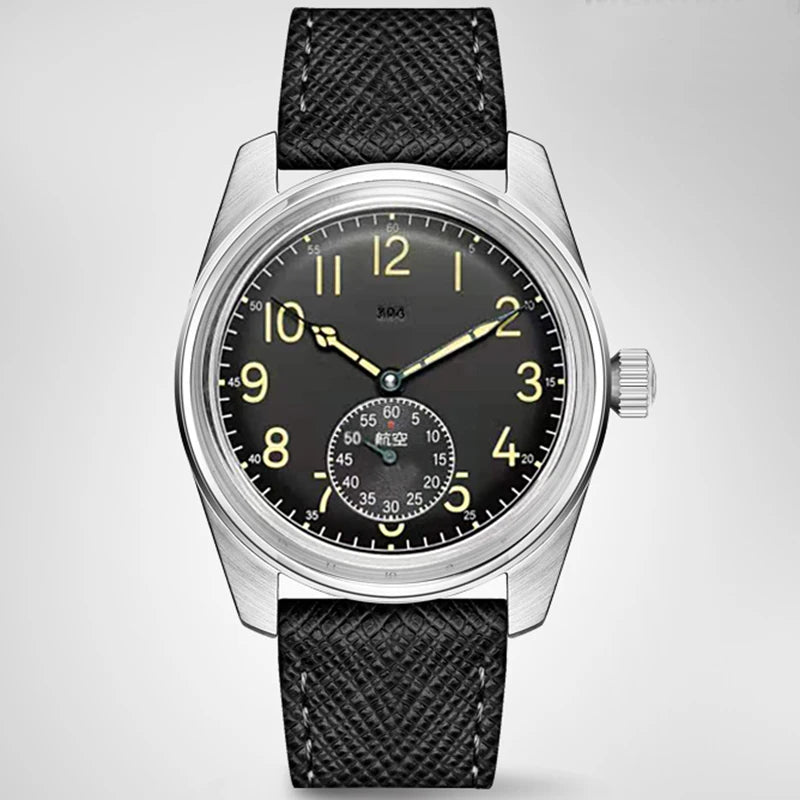 Merkur Men's Bronze Military Watch – Hand-Wound, Sub-Second Dial
