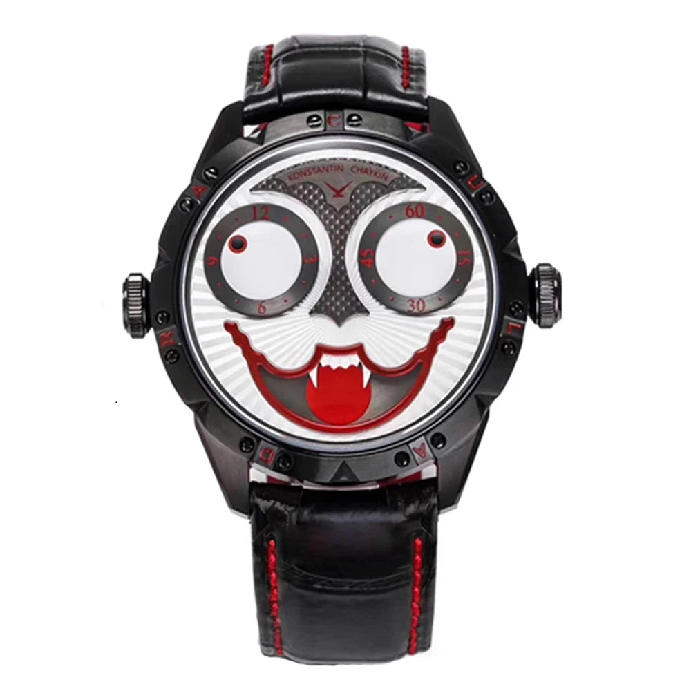 Joker Men's Automatic Moon Phase Diving Watch – Leather Strap