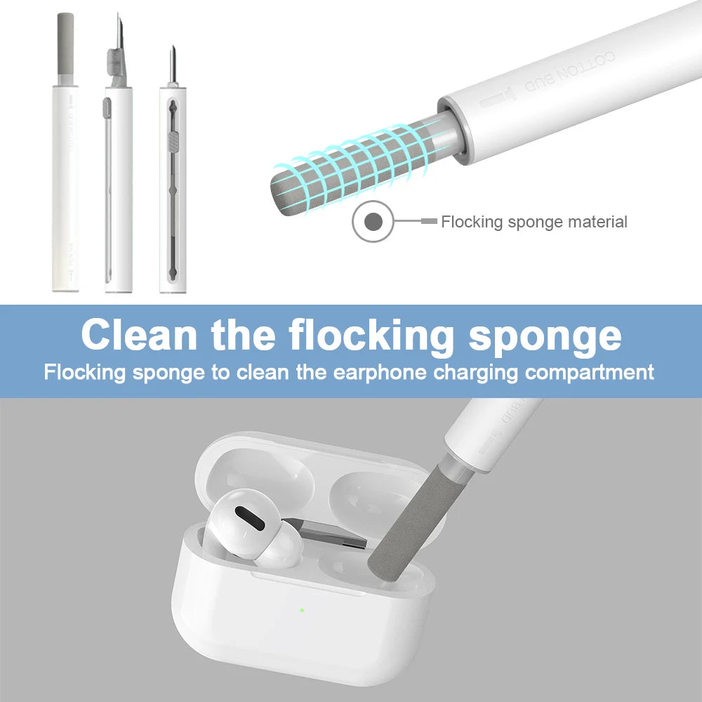 3 in 1 Sliding Cleaning Pen for  Earphones Brush for Airpods 3 Pro Series Case Headsets Cleaners Earbuds Cleaning Tools