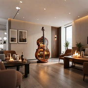 Cello Wine Cabinet — Black Walnut Display Cabinet with Glass Doors