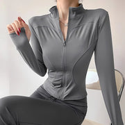Women's Quick-Dry Pilates Jacket – Lightweight Zip-Up for Gym & Running