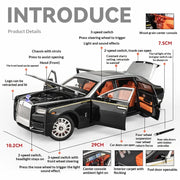 Rolls-Royce Phantom 1:18 Diecast Model – Pull-Back Car, Sound & Light