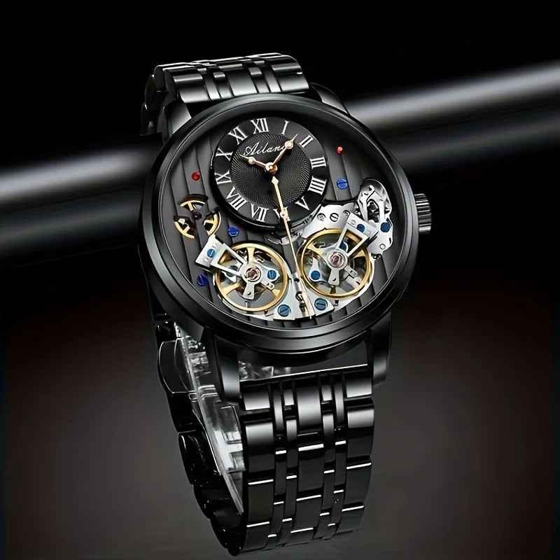 AILANG Men's Double Tourbillon Automatic Watch – Stainless Steel Strap