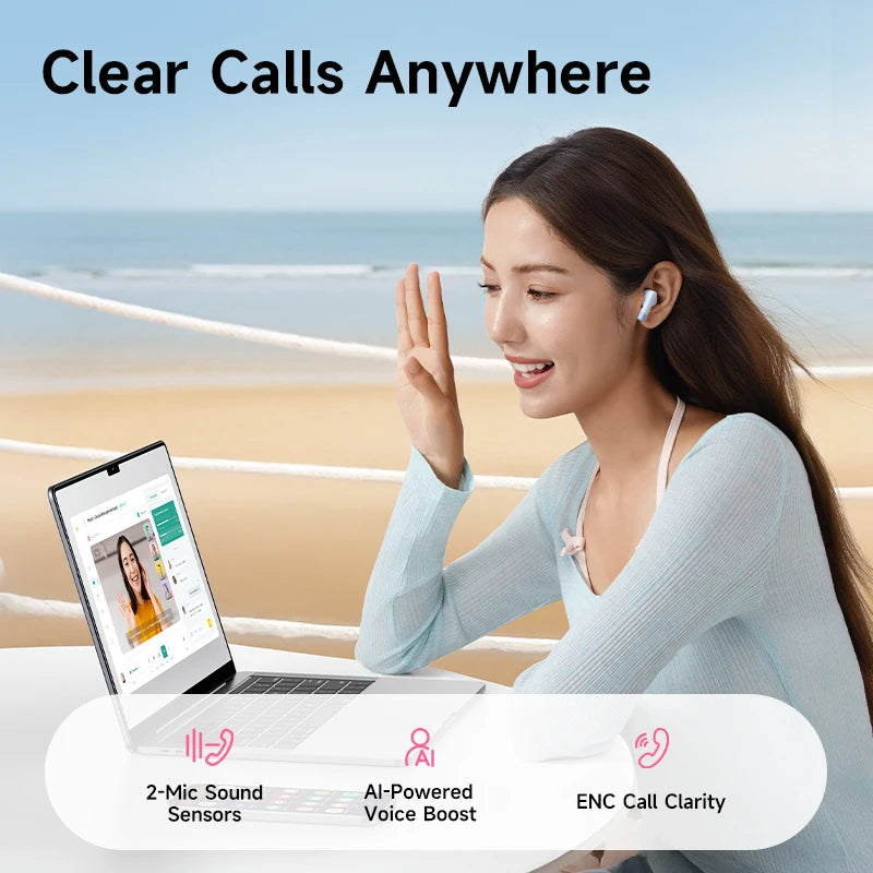 Baseus Bass BS2 Lite TWS Earbuds – Bluetooth 6.0, 40H Playtime, ENC