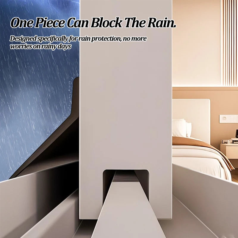 1m Home Window Water Blocking Bar Sliding Window Rain Weatherstrip Balcony Insulation Windproof Sealing Strip   Flashing Board