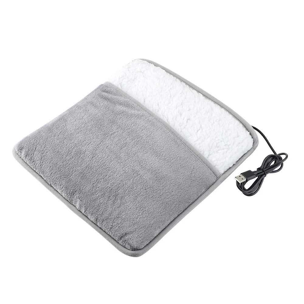 USB Heated Foot Warmer – Soft Plush Electric Thermal Foot Pad