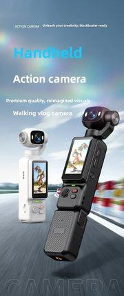 Pocket Vlogging Camera with Rotating Lens & Fill Light