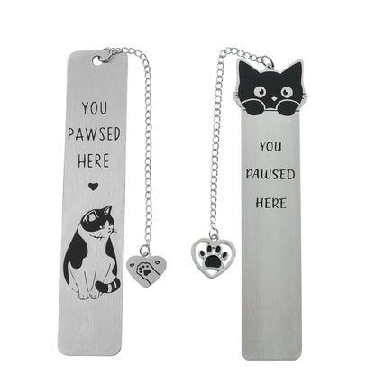 Cartoon cat metal bookmark, cute metal bookmarks with tassel, reading office supplies for cat-loving book lovers