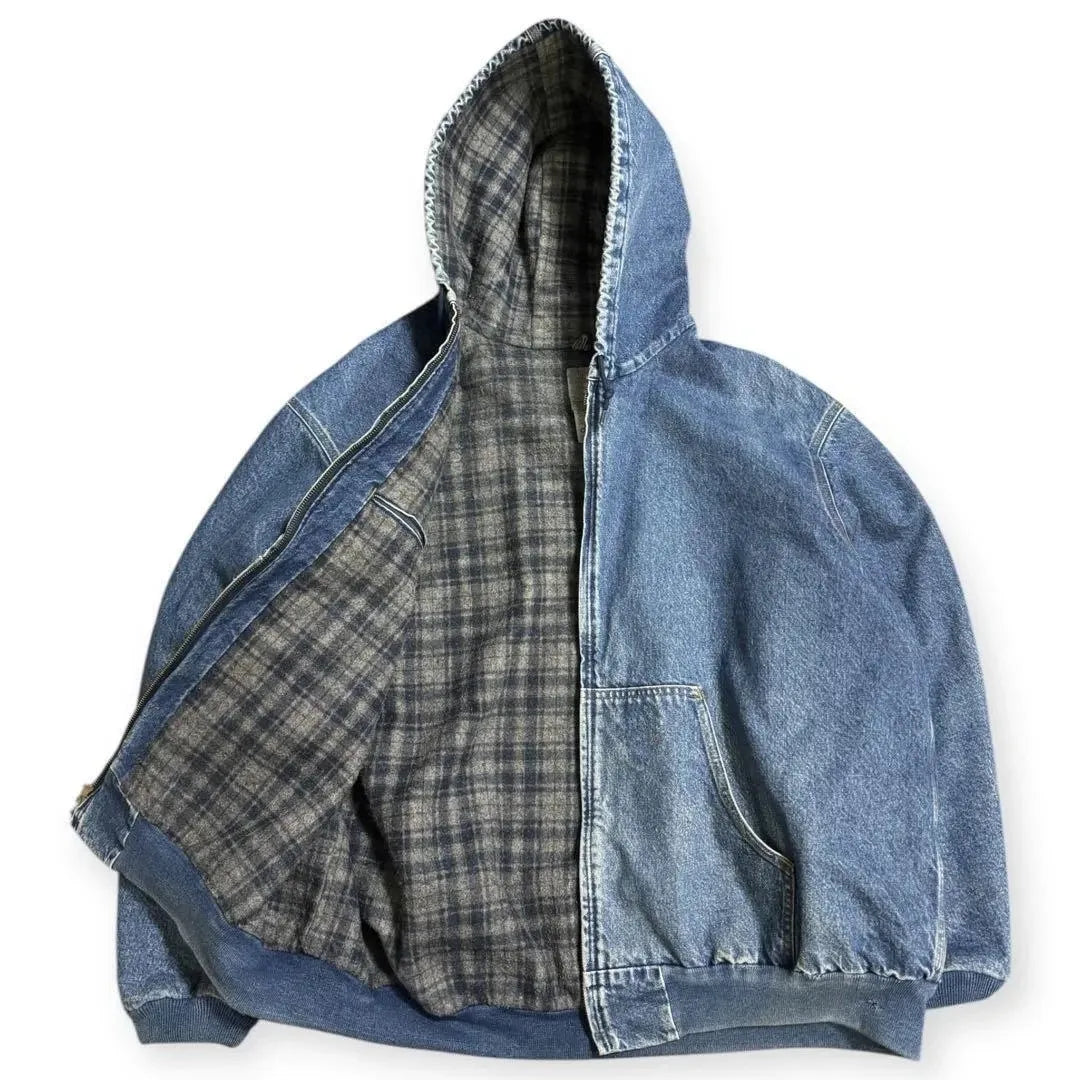Women's Fleece-Lined Hooded Jacket – Vintage Winter Coat with Fur Collar
