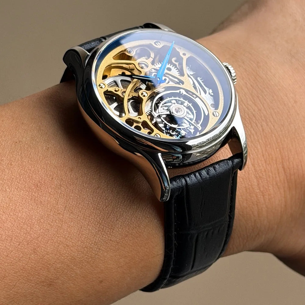 Merkur Men's Skeleton Tourbillon Watch – Sapphire, Business, 42mm