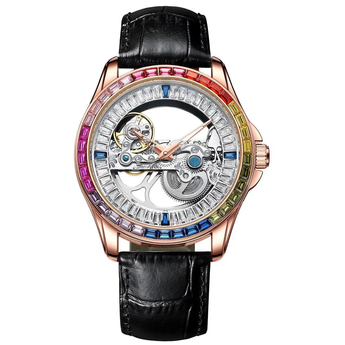 AILANG Men's Transparent Skeleton Automatic Watch – Double-Sided Dial