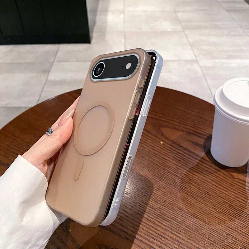 Slim Matte Clear PC Translucent Magnetic For Magsafe Cases For iPhone 17 Air 16 E 15 14 13 12 11 Pro XS Max X XR 7 8 Plus Cover