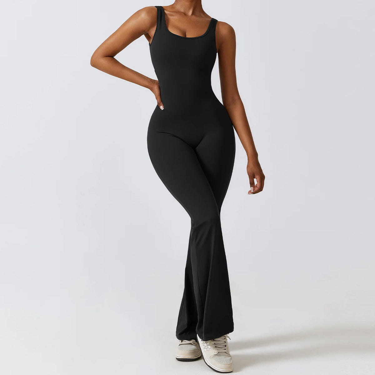 Women's Gym Jumpsuit Set – Yoga Sportswear Romper with Push-Up Support