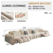 Electric Recliner Sofa — Beige Waterproof, Six Sizes from 1.9m to 3.6m