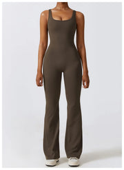 Women's Gym Jumpsuit Set – Yoga Sportswear Romper with Push-Up Support