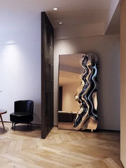 Stainless Steel Mirror Wall Panel — Art Deco Statement Decor, 3 Sizes