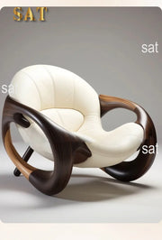 Black Walnut Lounge Chair — Solid Wood Lazy Armchair, 800 x 1000 x 800mm