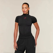 Women's Fitness Shapewear Set – Sports Tight Top, Onyx Black