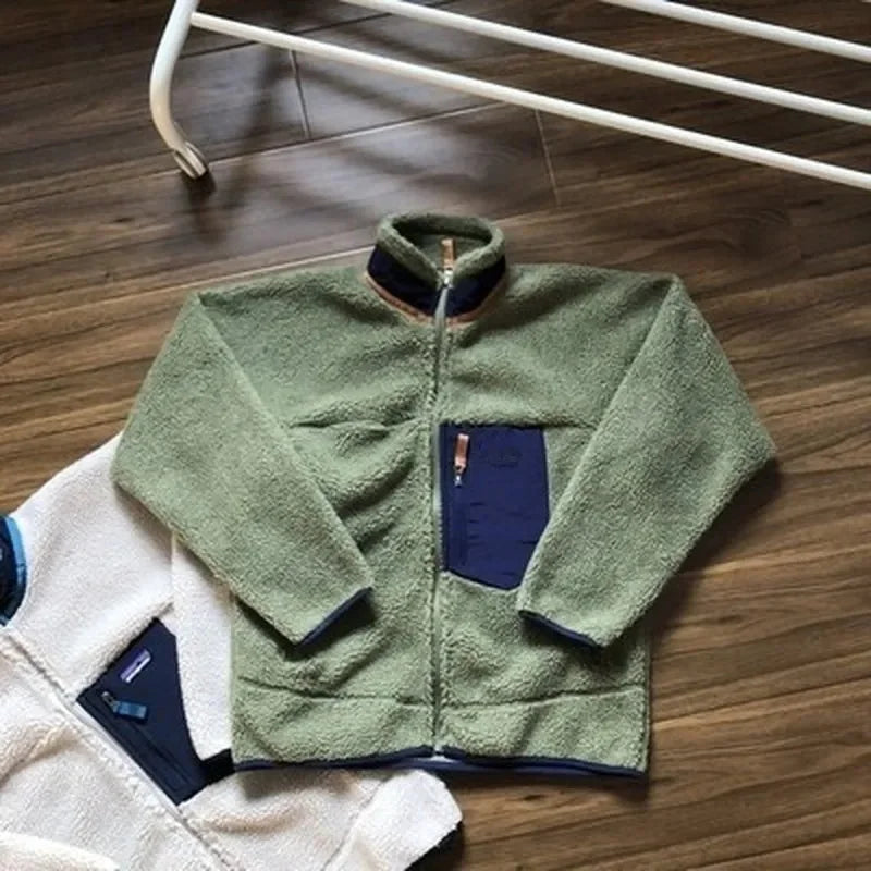 Motorcycle Outdoor Fleece Jacket For Men/Women Double Sided Fleece Thickened Plush Rider Cycling Suit Lamb Wool Windproof Jacket
