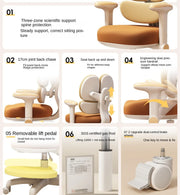 Children's Study Chair to Correct Sitting Posture of Primary School Students can Lift the Seat HomeBackrest Desk Writing Chair