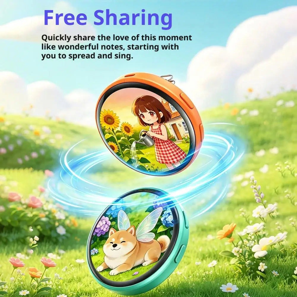 Anime Digital Badge – HD Touchscreen E-Pin with Photo & Video Display