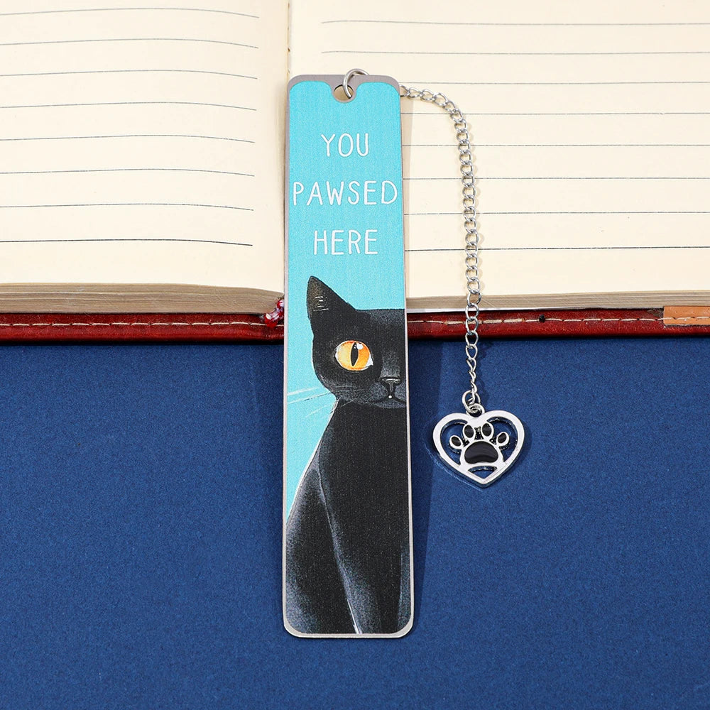 Cartoon cat metal bookmark, cute metal bookmarks with tassel, reading office supplies for cat-loving book lovers