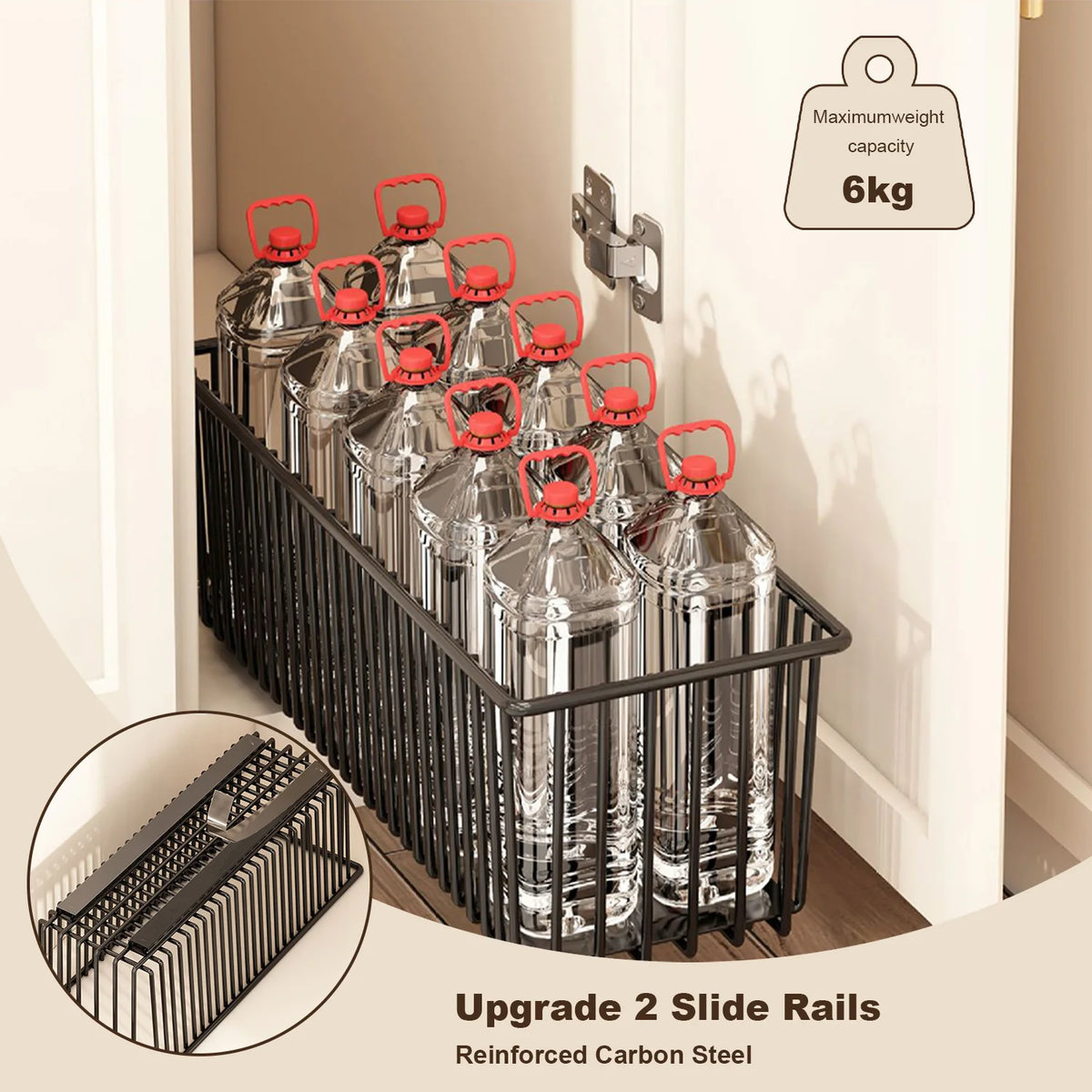 2-Pack Pull-Out Under-Sink Organiser – Sliding Cupboard Storage Baskets